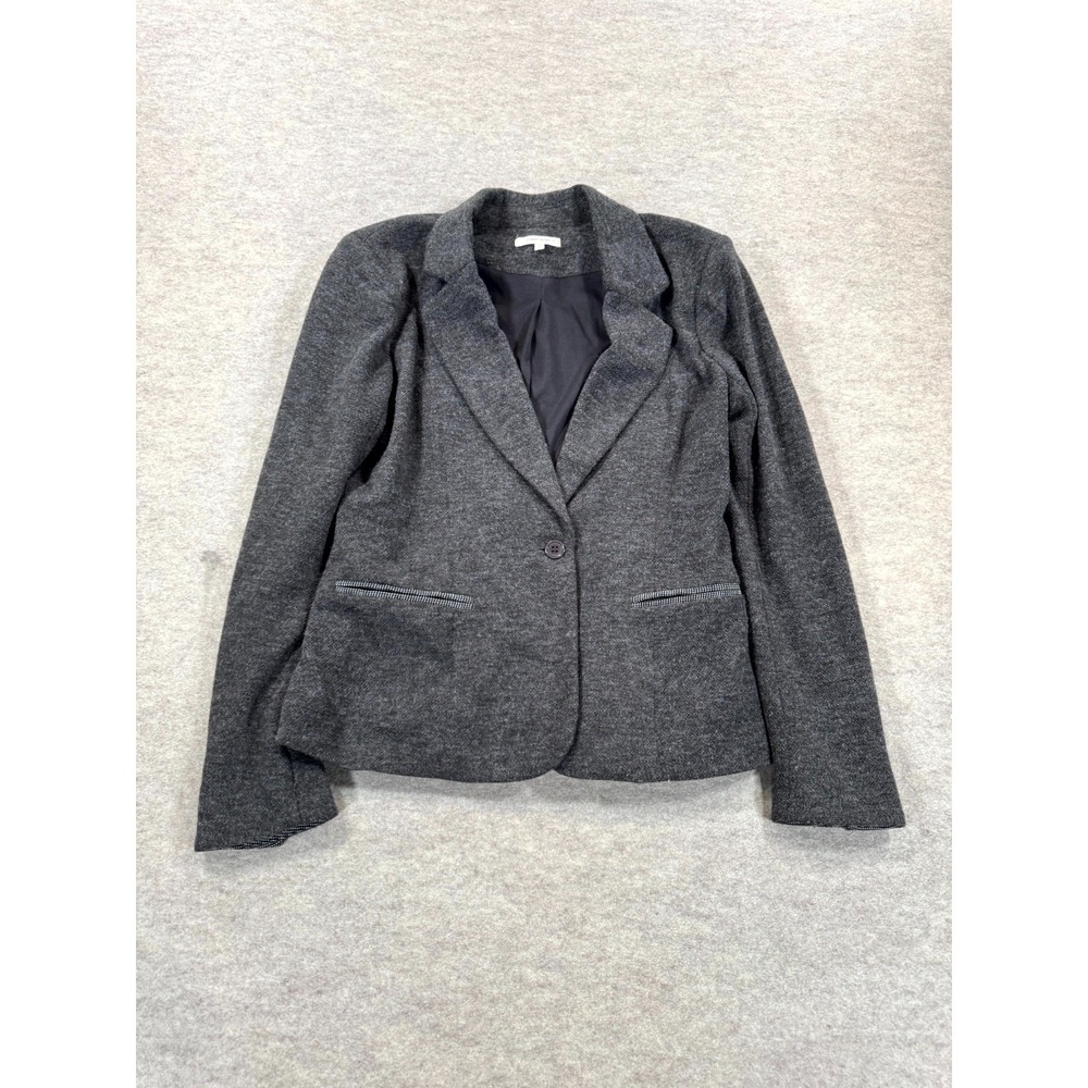 41Hawthorn Blazer Jacket Womens M Gray Notch Lapel Elbow Patches SFJ7055A
